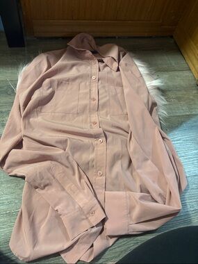 Soft Blush Button-Up Shirt